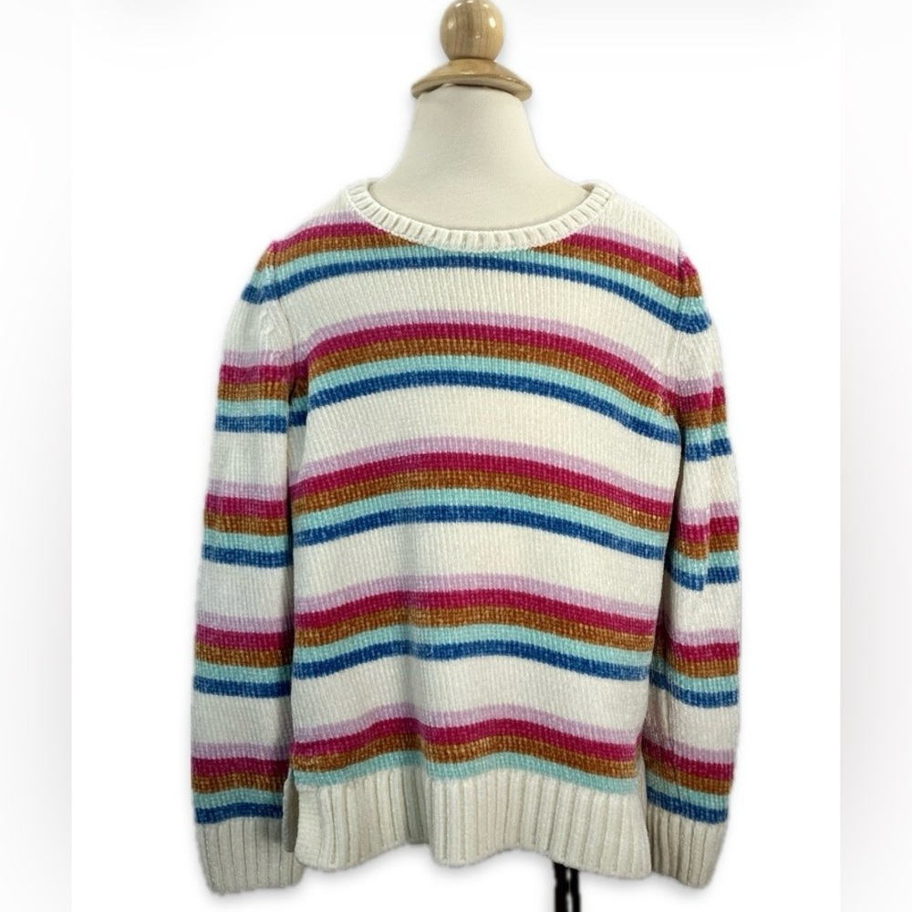 Carter's Colorful Striped Chenille Sweater size 8 GUC